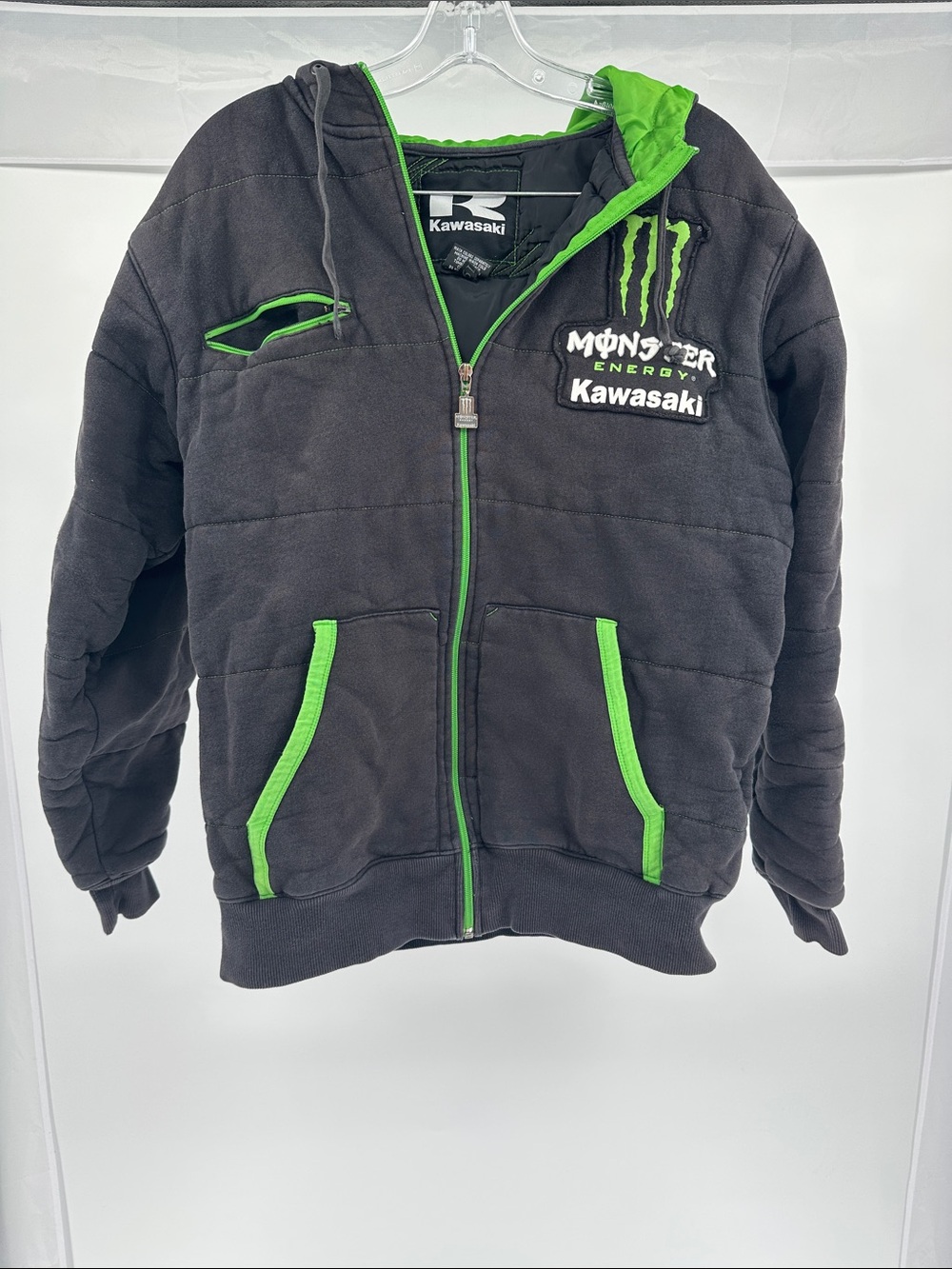 Kawasaki x Monster Energy Black & Green Performance Zip Hoodie